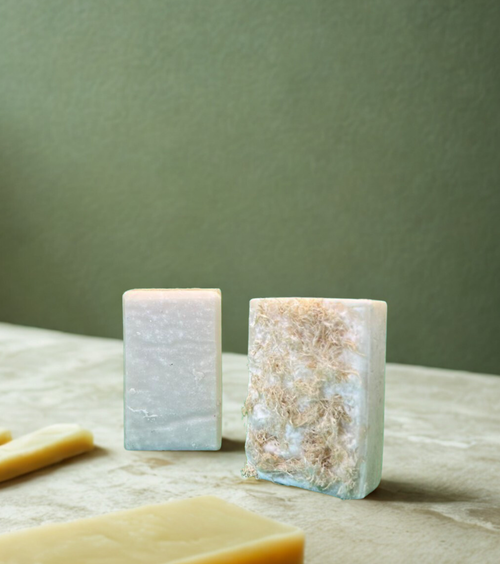 natural handmade soap made with olive, coconut, palm, and castor oils, vegan and gentle for all skin types.